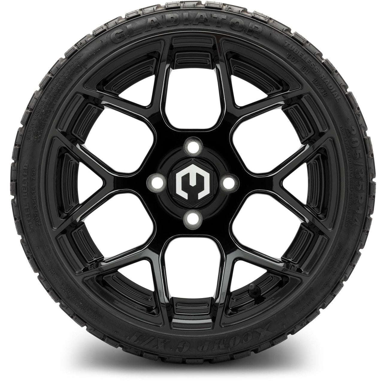 MODZ® 14" Renegade Glossy Black - Lifted Tires and Wheels Combo
