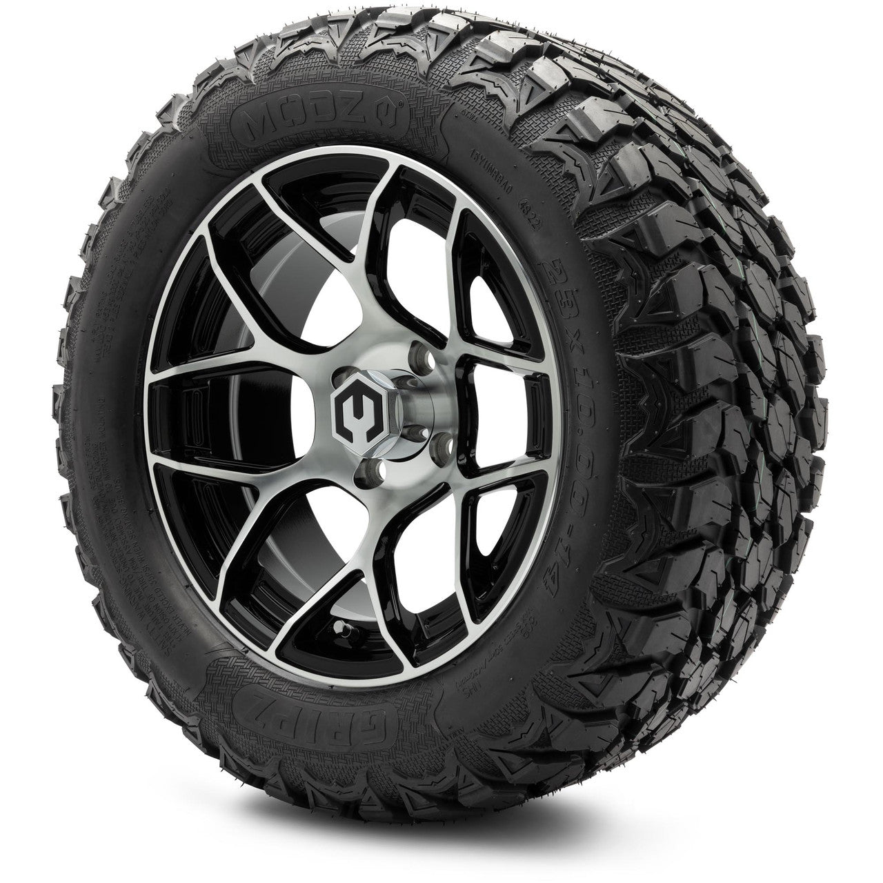 MODZ® 14" Renegade Machined Black Lifted Tire and Wheel Combo