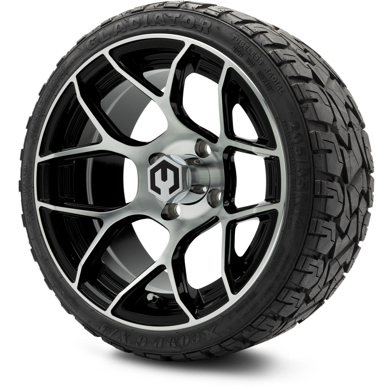 MODZ® 14" Renegade Machined Black Low Profile Tire and Wheel Combo