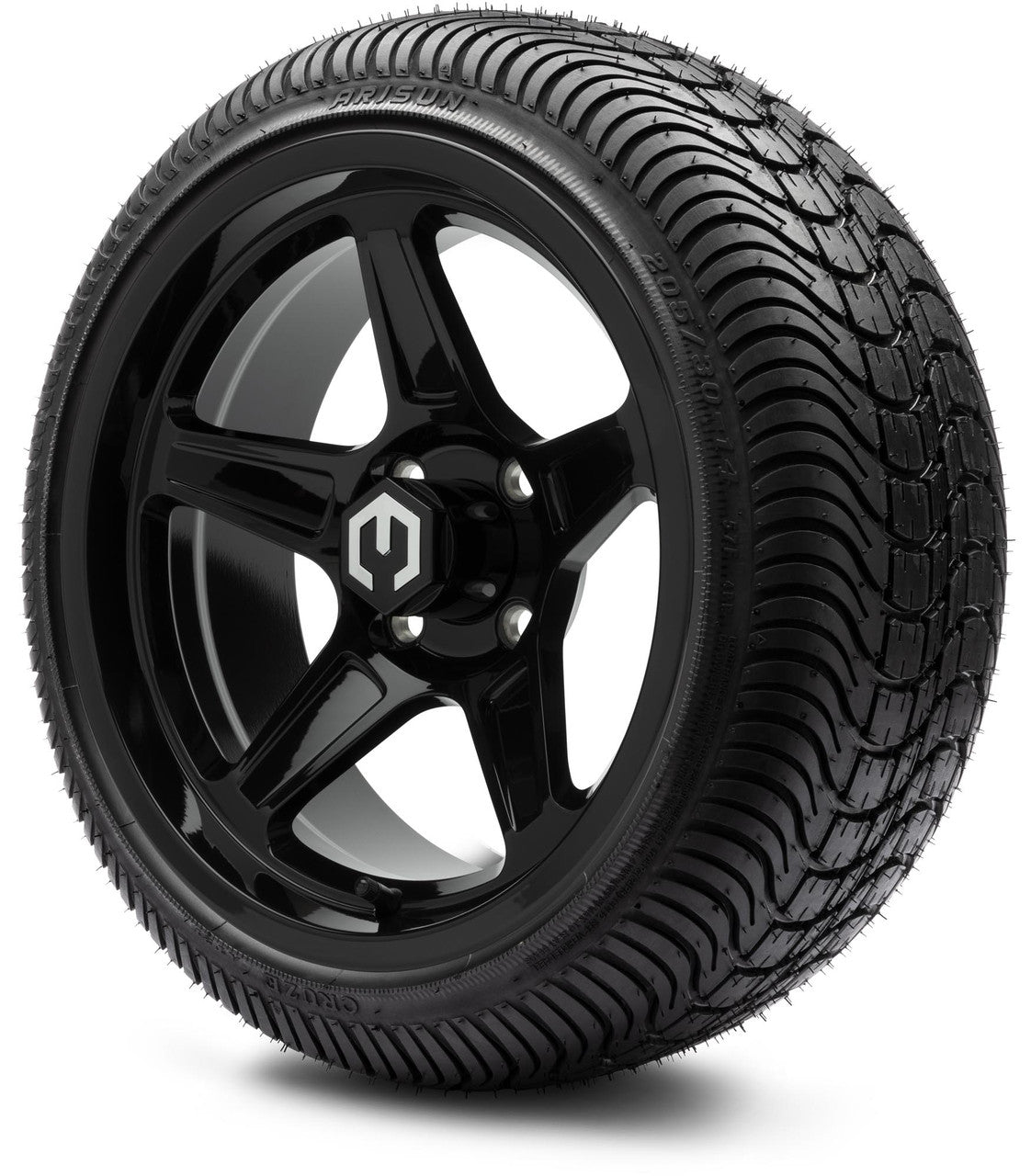 MODZ® 14" Drift Glossy Black - Low Profile Tires and Wheels Combo