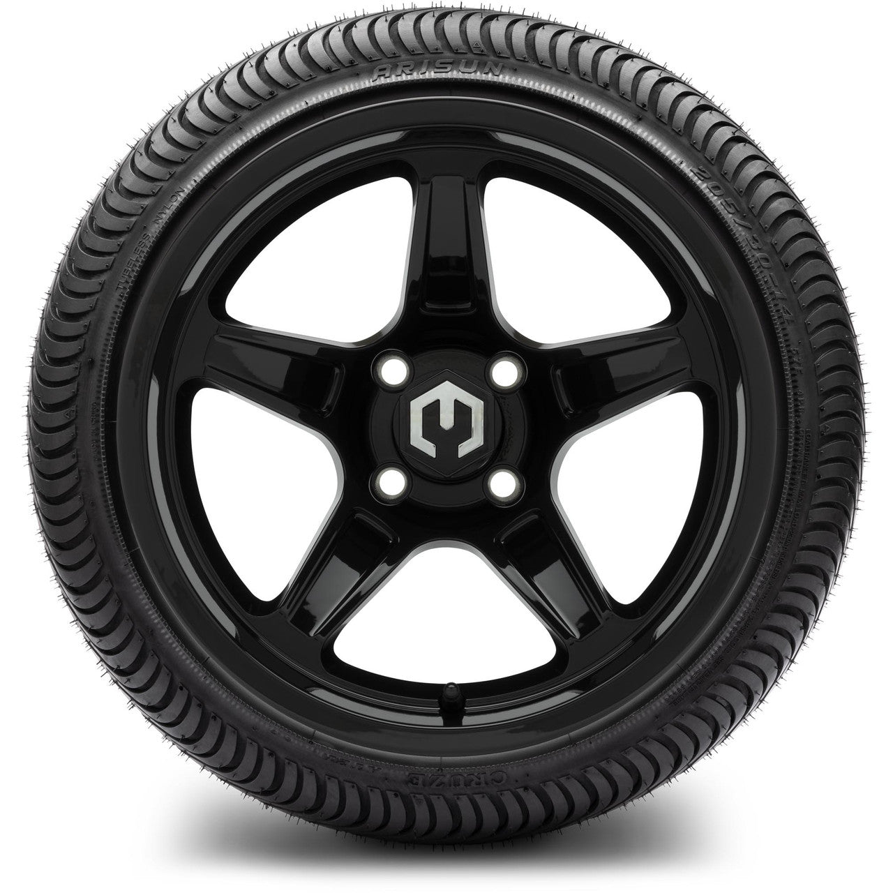 MODZ® 14" Drift Glossy Black - Low Profile Tires and Wheels Combo