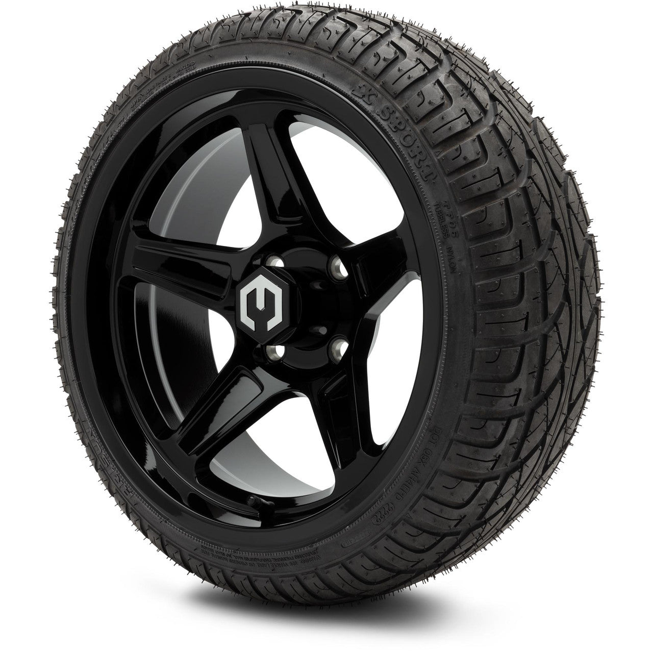 MODZ® 14" Drift Glossy Black - Low Profile Tires and Wheels Combo