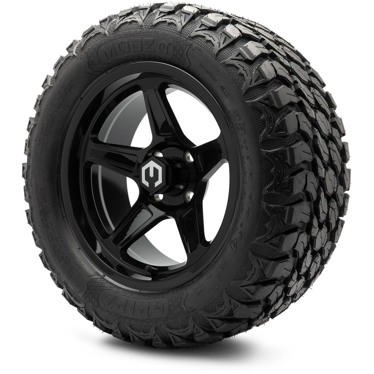 MODZ® 14" Drift Glossy Black - Lifted Tires and Wheels Combo