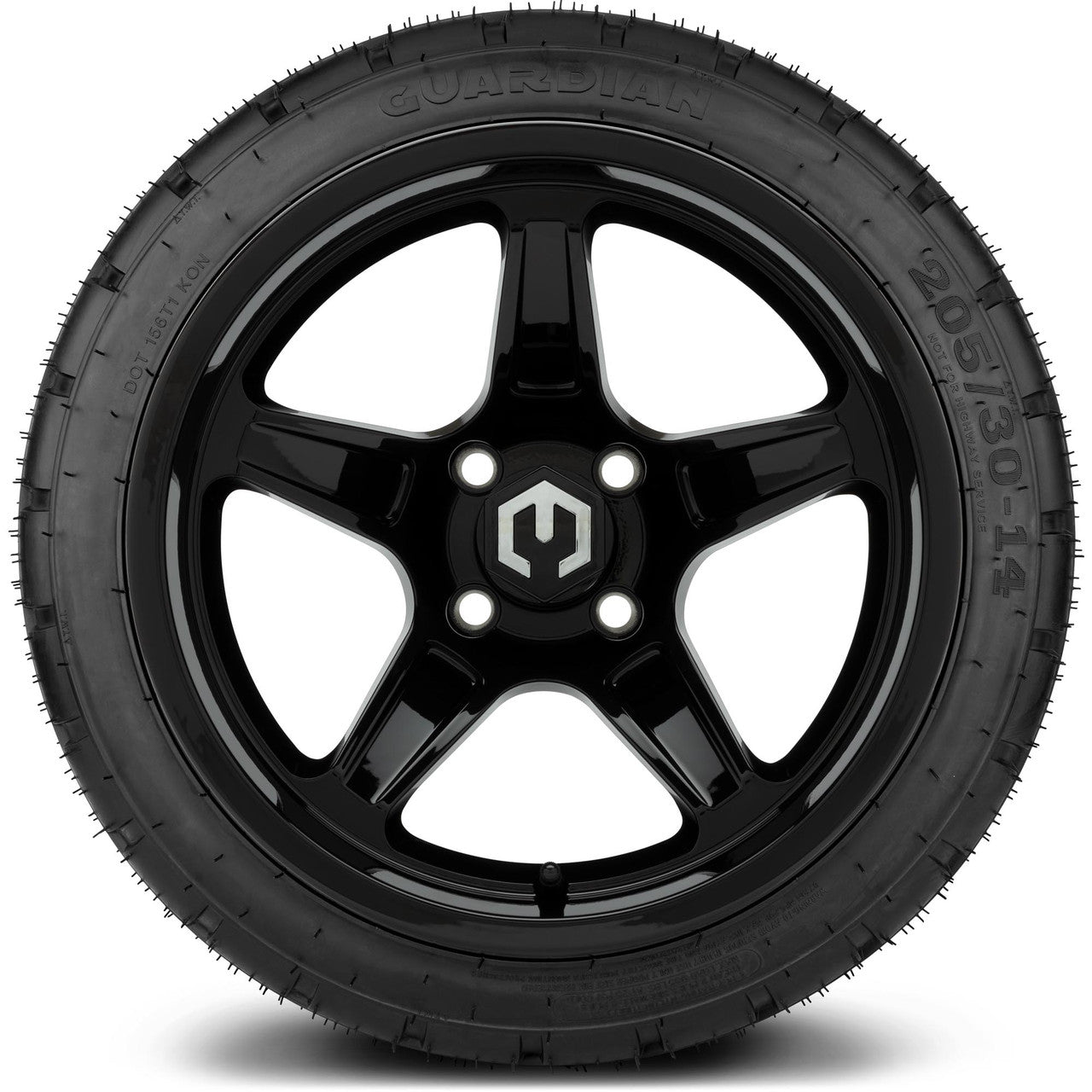 MODZ® 14" Drift Glossy Black - Low Profile Tires and Wheels Combo