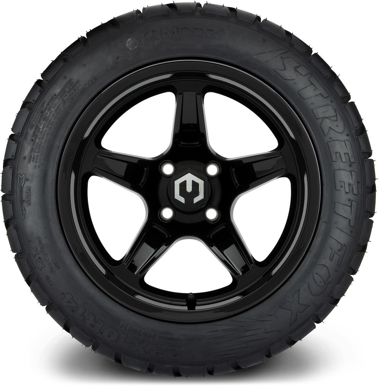 MODZ® 14" Drift Glossy Black - Lifted Tires and Wheels Combo