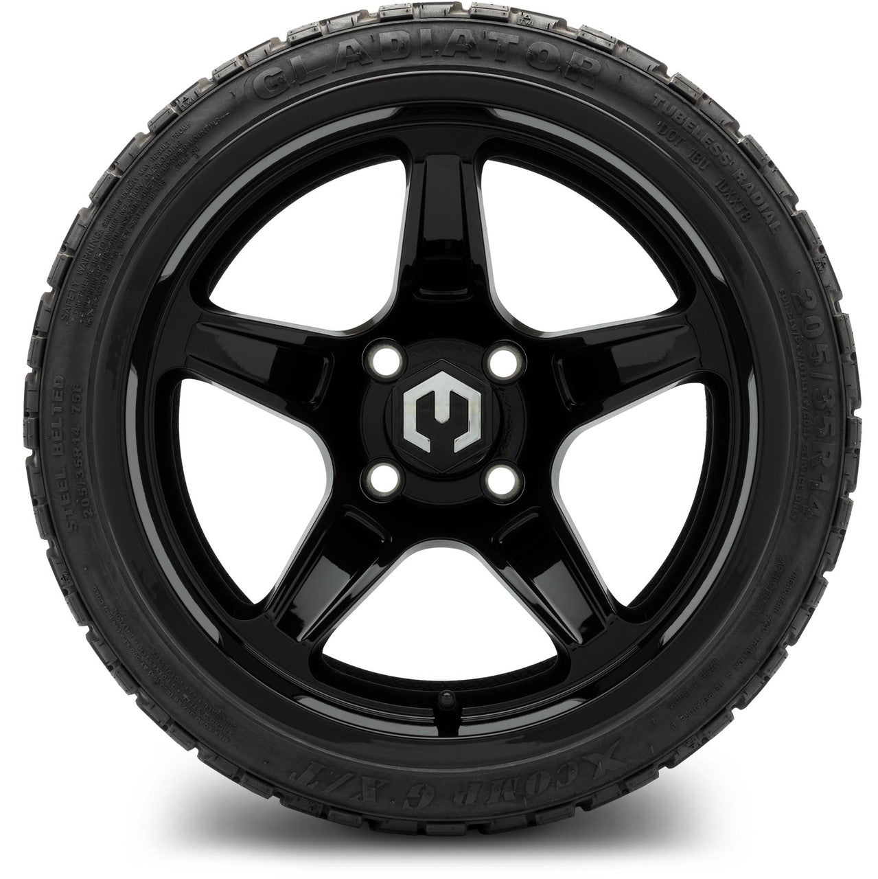 MODZ® 14" Drift Glossy Black - Low Profile Tires and Wheels Combo