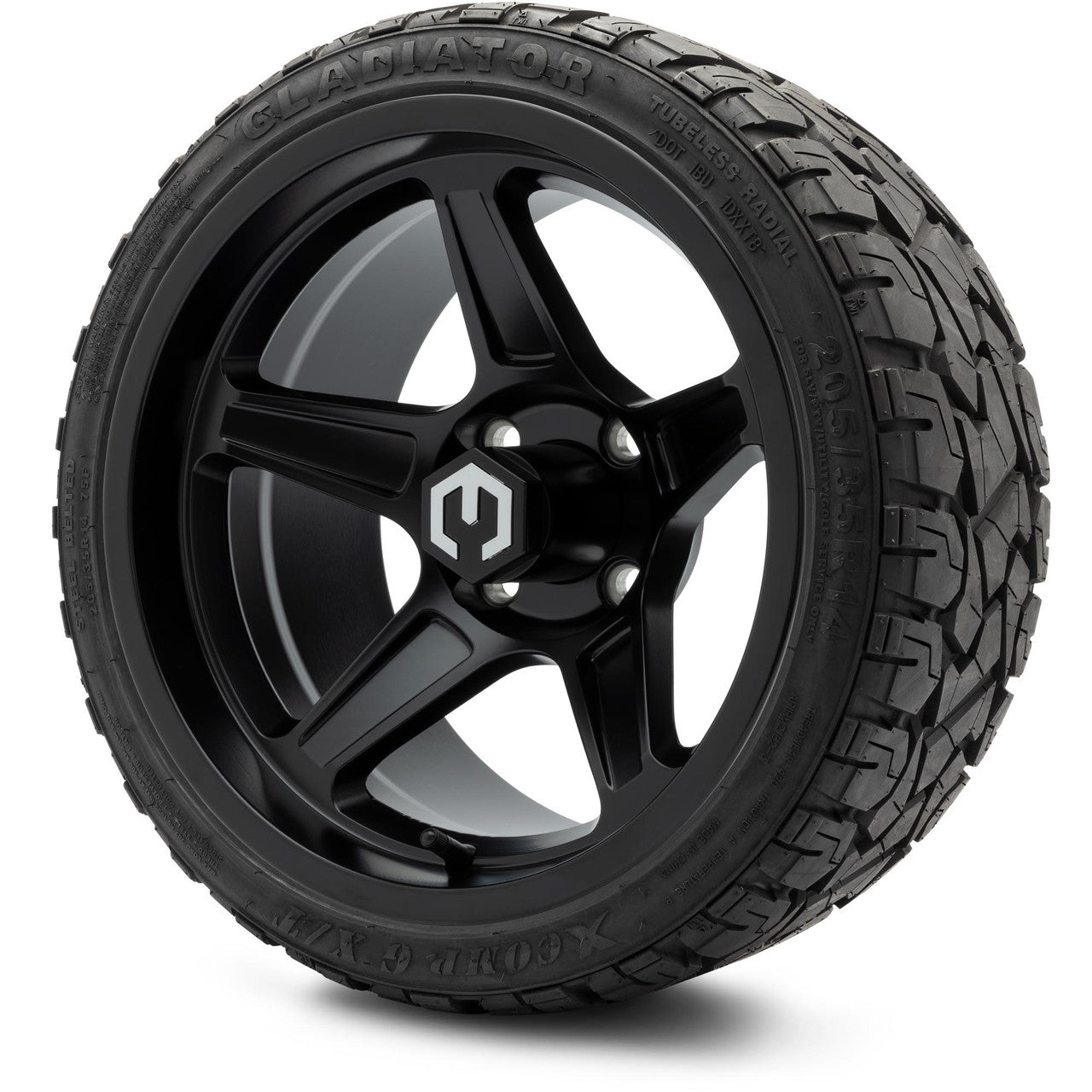 MODZ® 14" Drift Matte Black - Low Profile Tires and Wheels Combo