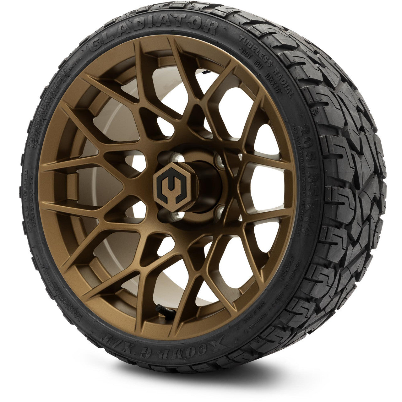 MODZ® 14" Blitz Matte Bronze - Low Profile Tires and Wheels Combo