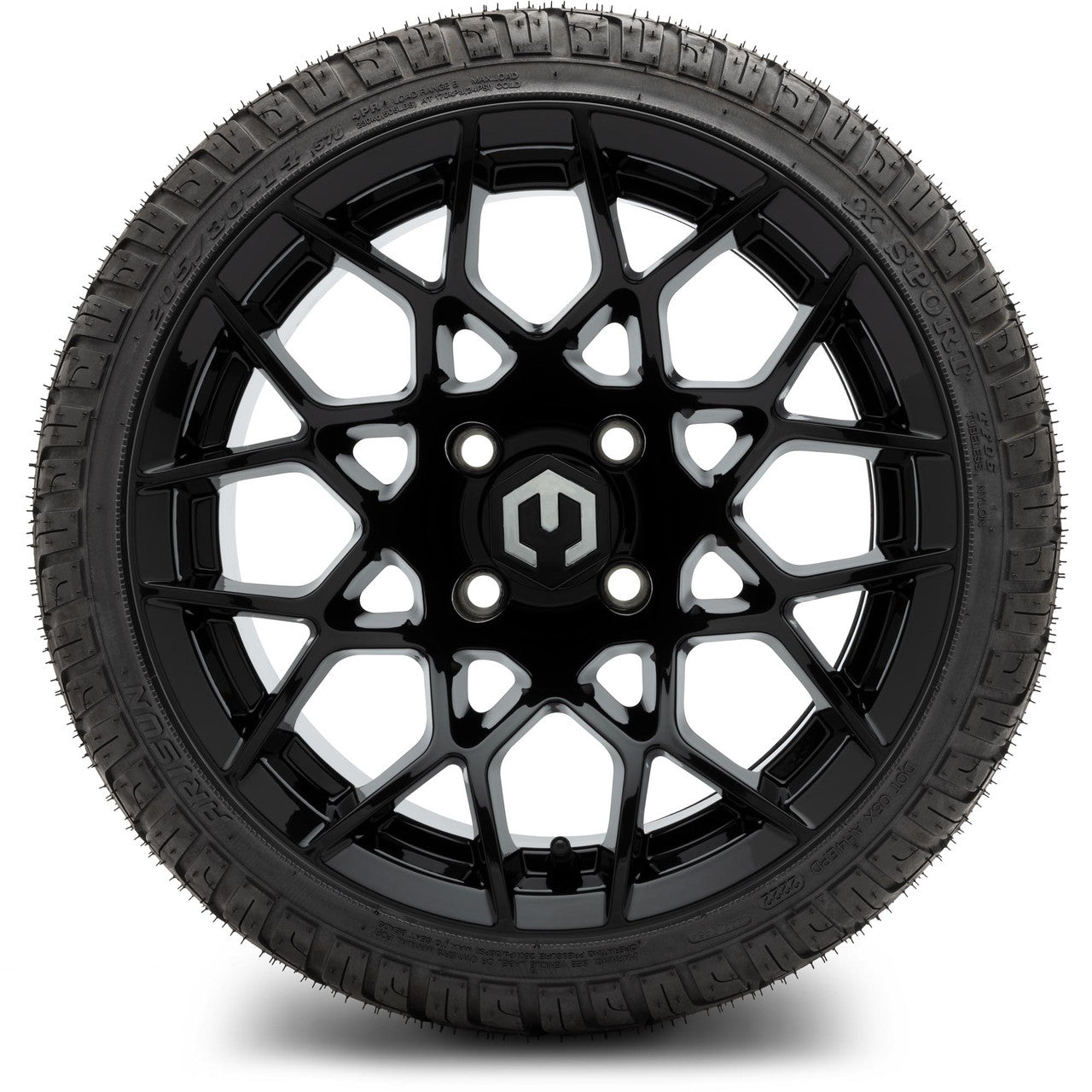 MODZ® 14" Blitz Glossy Black - Low Profile Tires and Wheels Combo