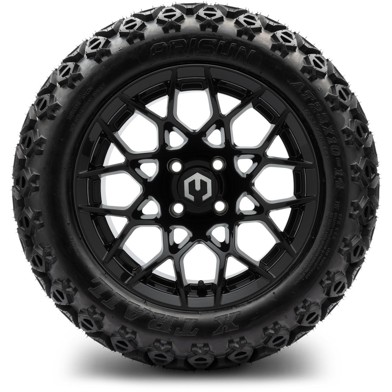MODZ® 14" Blitz Glossy Black - Lifted Tires and Wheels Combo