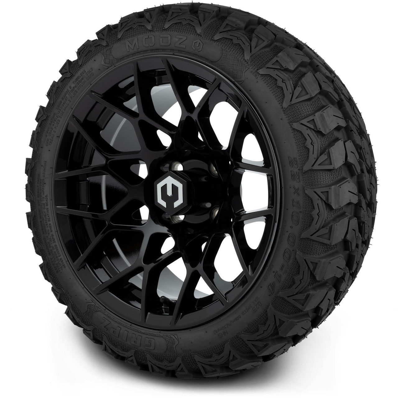 MODZ® 14" Blitz Glossy Black - Lifted Tires and Wheels Combo