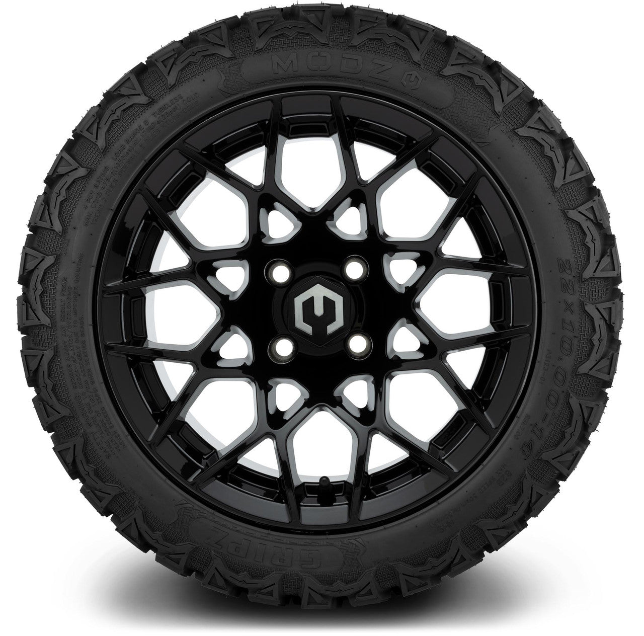 MODZ® 14" Blitz Glossy Black - Lifted Tires and Wheels Combo
