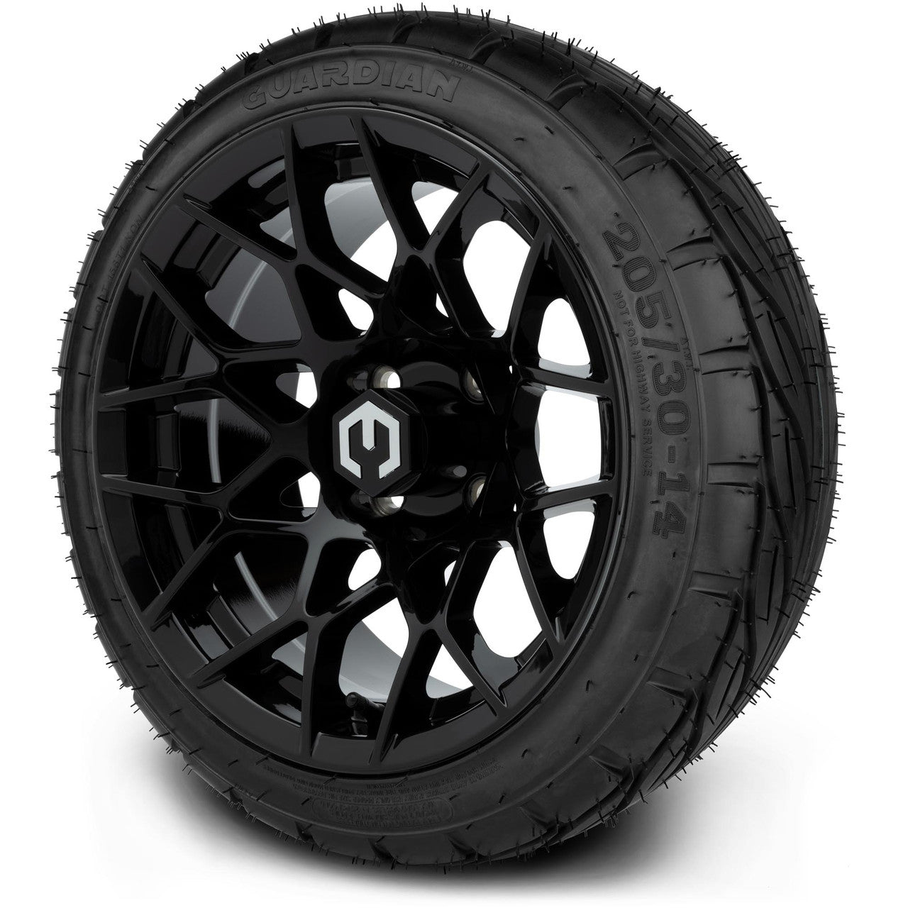 MODZ® 14" Blitz Glossy Black - Low Profile Tires and Wheels Combo