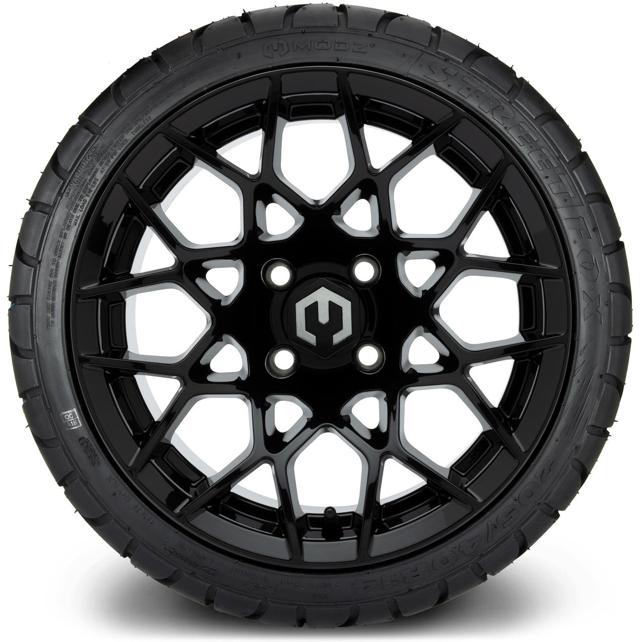 MODZ® 14" Blitz Glossy Black - Low Profile Tires and Wheels Combo