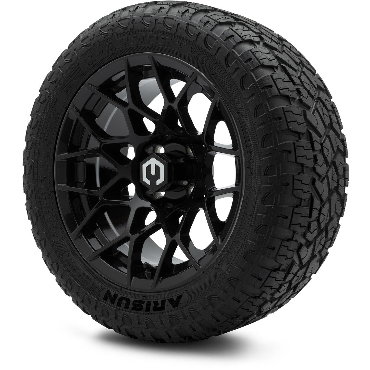 MODZ® 14" Blitz Glossy Black - Lifted Tires and Wheels Combo