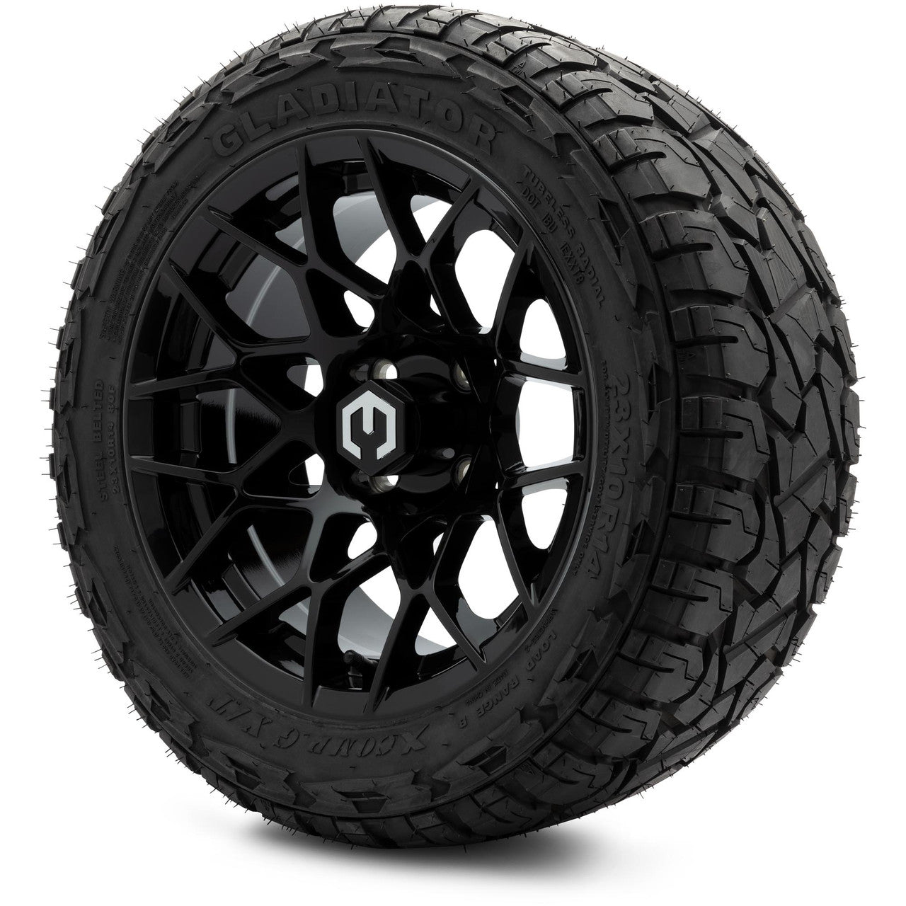 MODZ® 14" Blitz Glossy Black - Lifted Tires and Wheels Combo