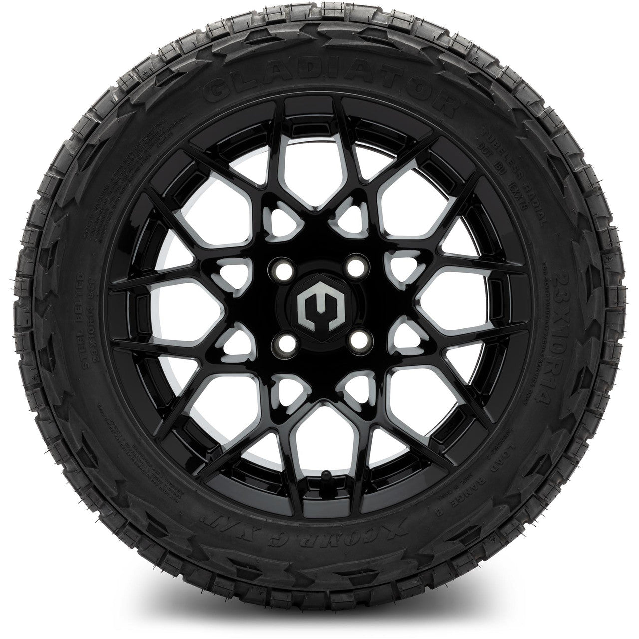 MODZ® 14" Blitz Glossy Black - Lifted Tires and Wheels Combo
