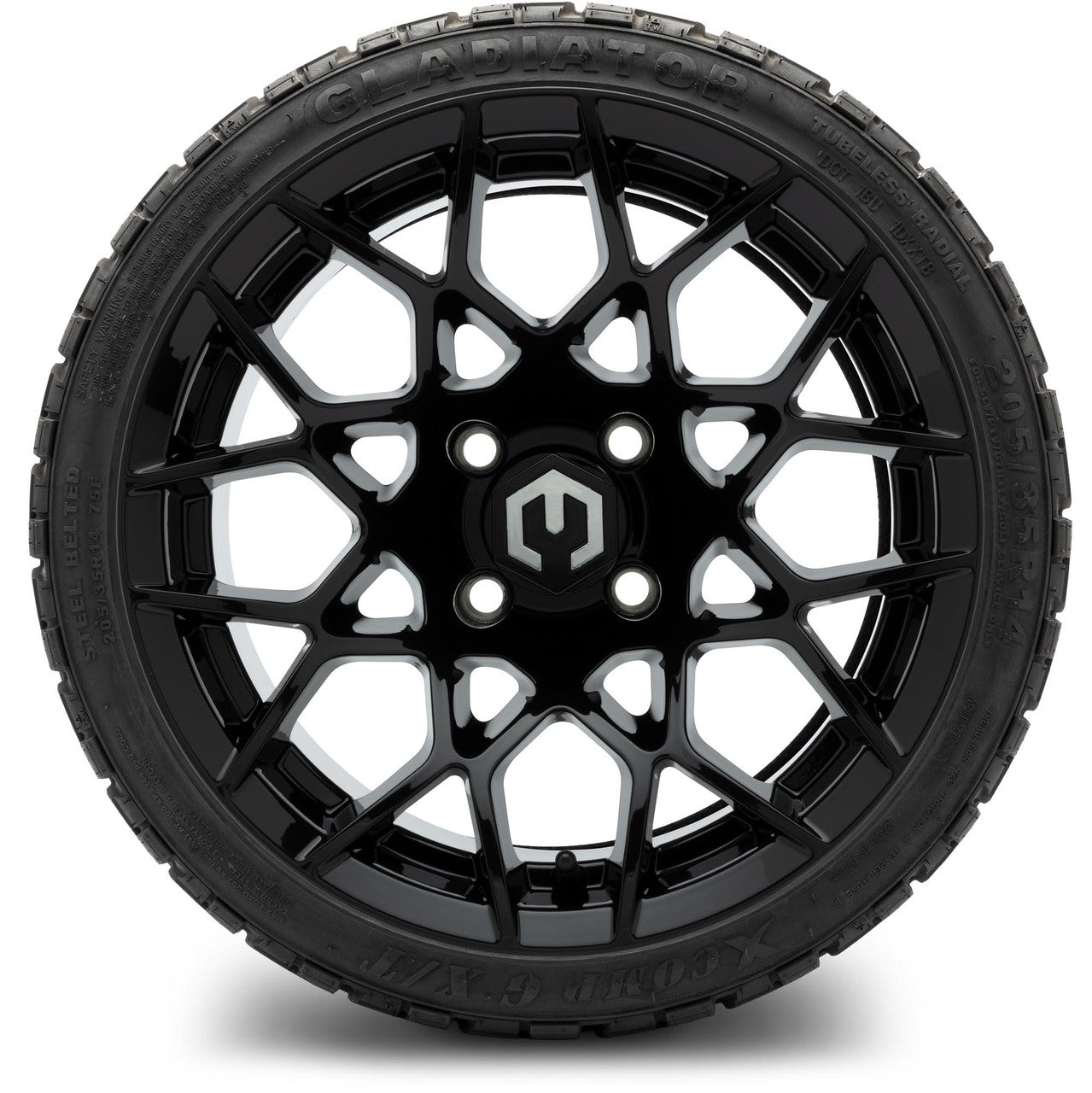 MODZ® 14" Blitz Glossy Black - Low Profile Tires and Wheels Combo