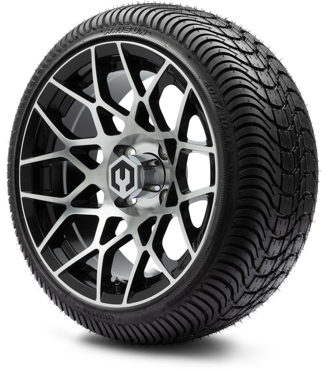 MODZ® 14" Blitz Machined Black Low Profile Tire and Wheel Combo