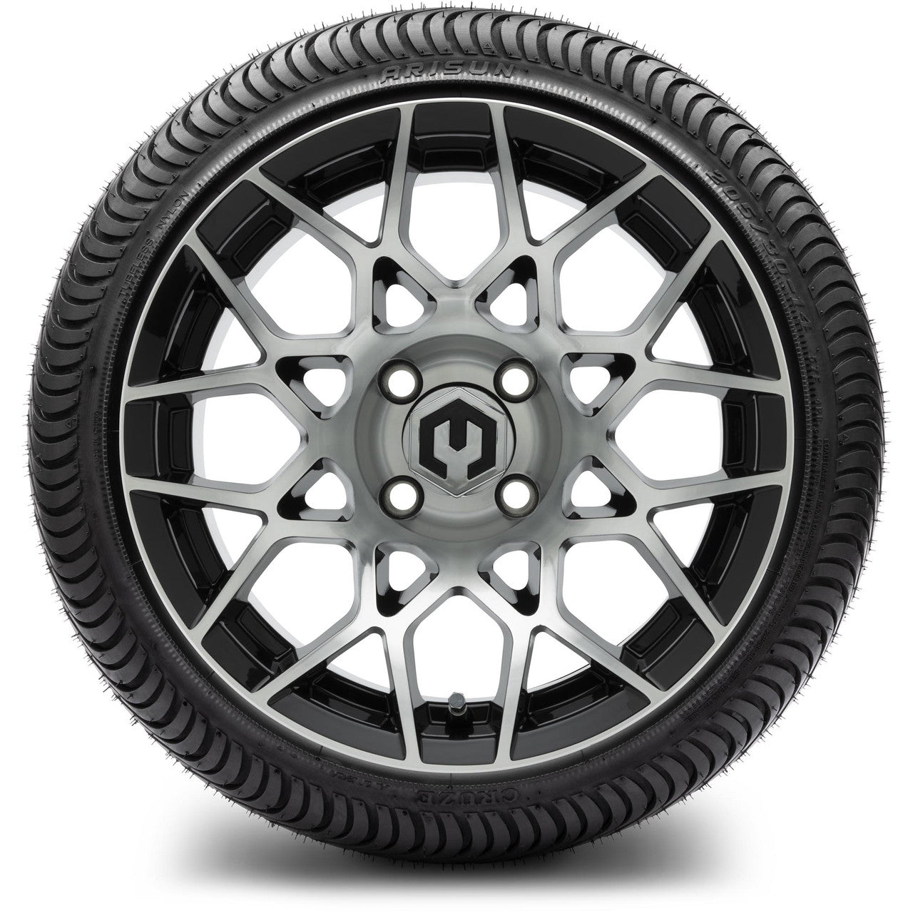 MODZ® 14" Blitz Machined Black Low Profile Tire and Wheel Combo