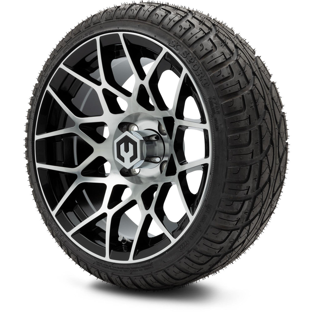 MODZ® 14" Blitz Machined Black Low Profile Tire and Wheel Combo