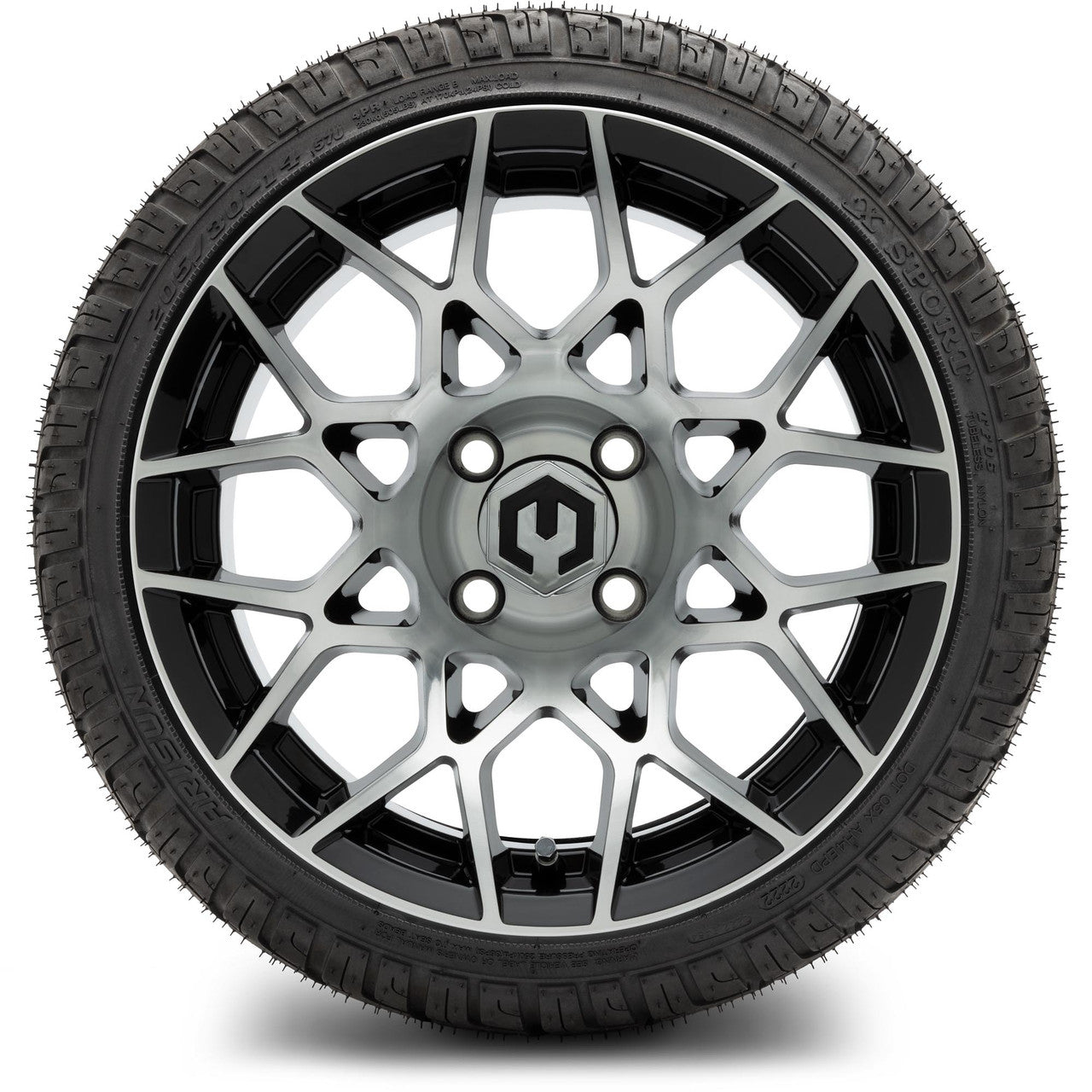 MODZ® 14" Blitz Machined Black Low Profile Tire and Wheel Combo
