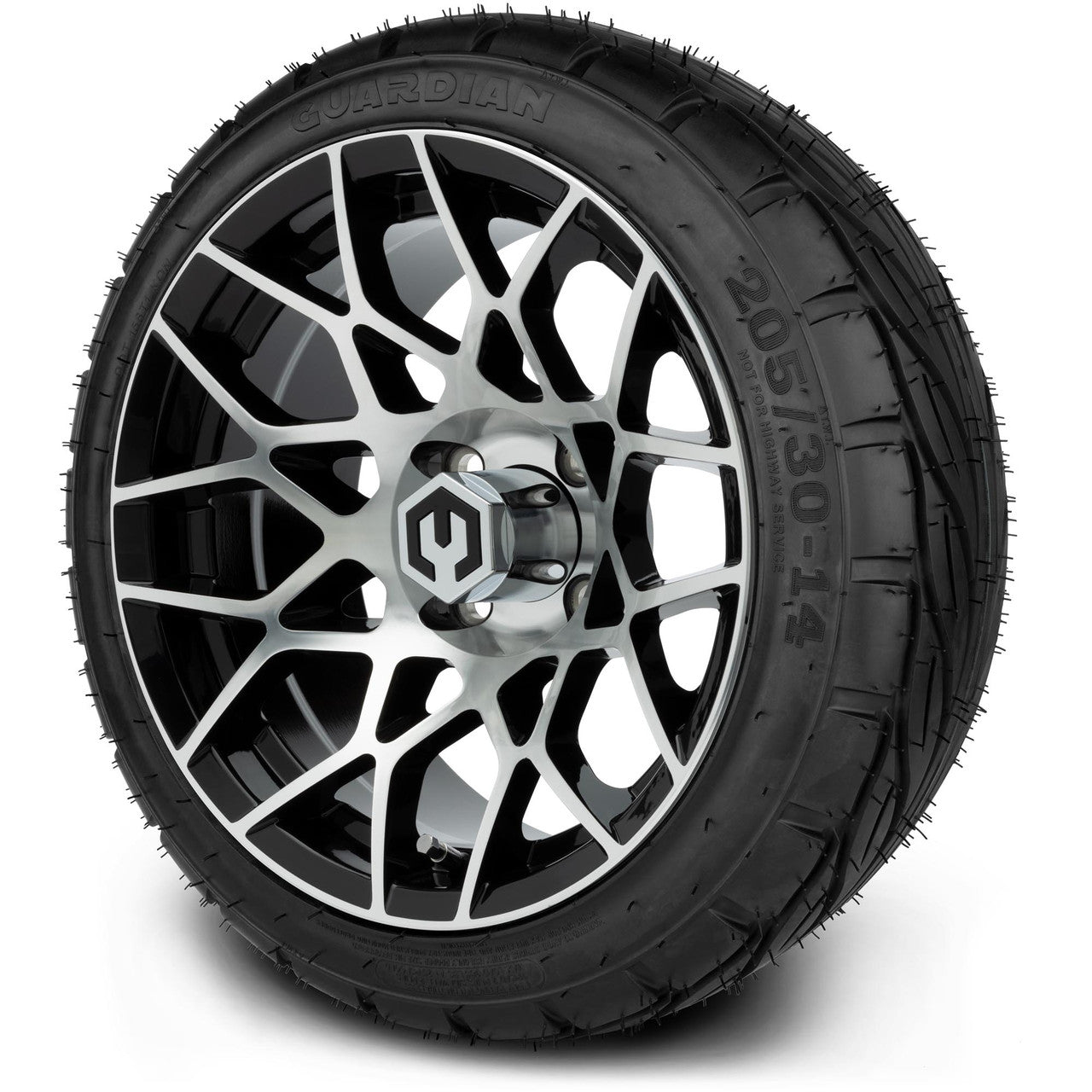 MODZ® 14" Blitz Machined Black Low Profile Tire and Wheel Combo