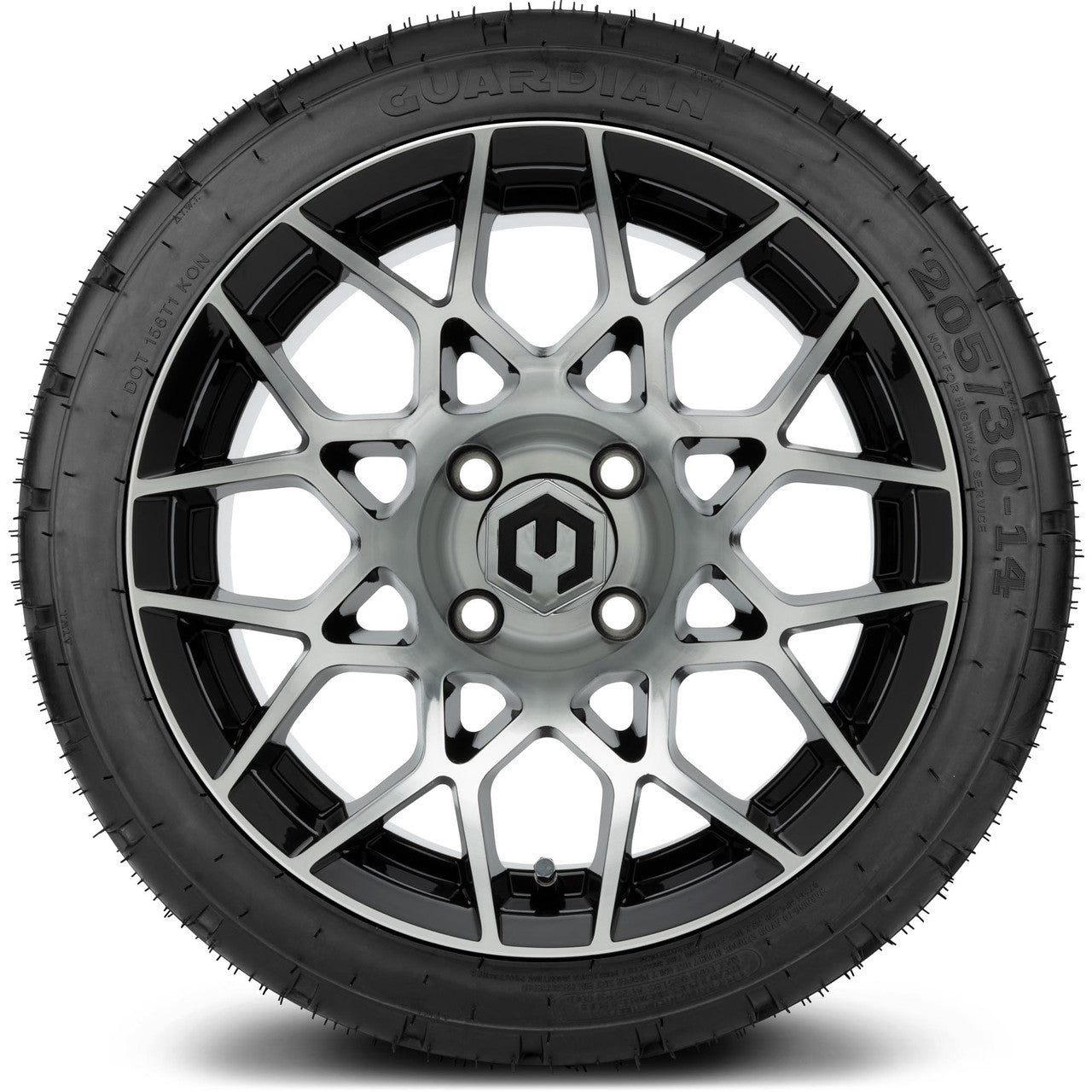 MODZ® 14" Blitz Machined Black Low Profile Tire and Wheel Combo