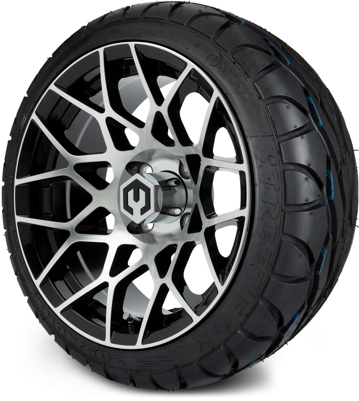 MODZ® 14" Blitz Machined Black Low Profile Tire and Wheel Combo