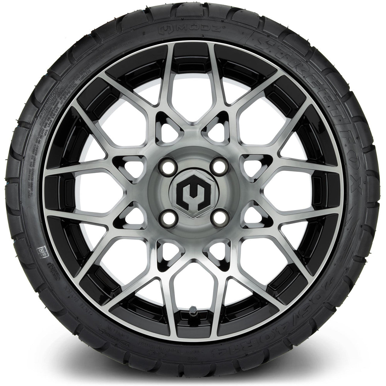 MODZ® 14" Blitz Machined Black Low Profile Tire and Wheel Combo