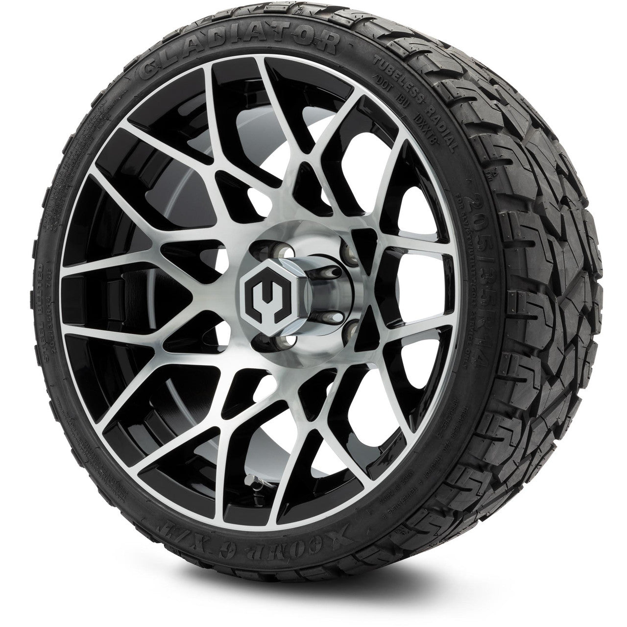 MODZ® 14" Blitz Machined Black Low Profile Tire and Wheel Combo