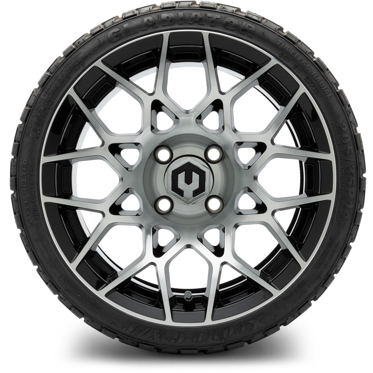 MODZ® 14" Blitz Machined Black Low Profile Tire and Wheel Combo