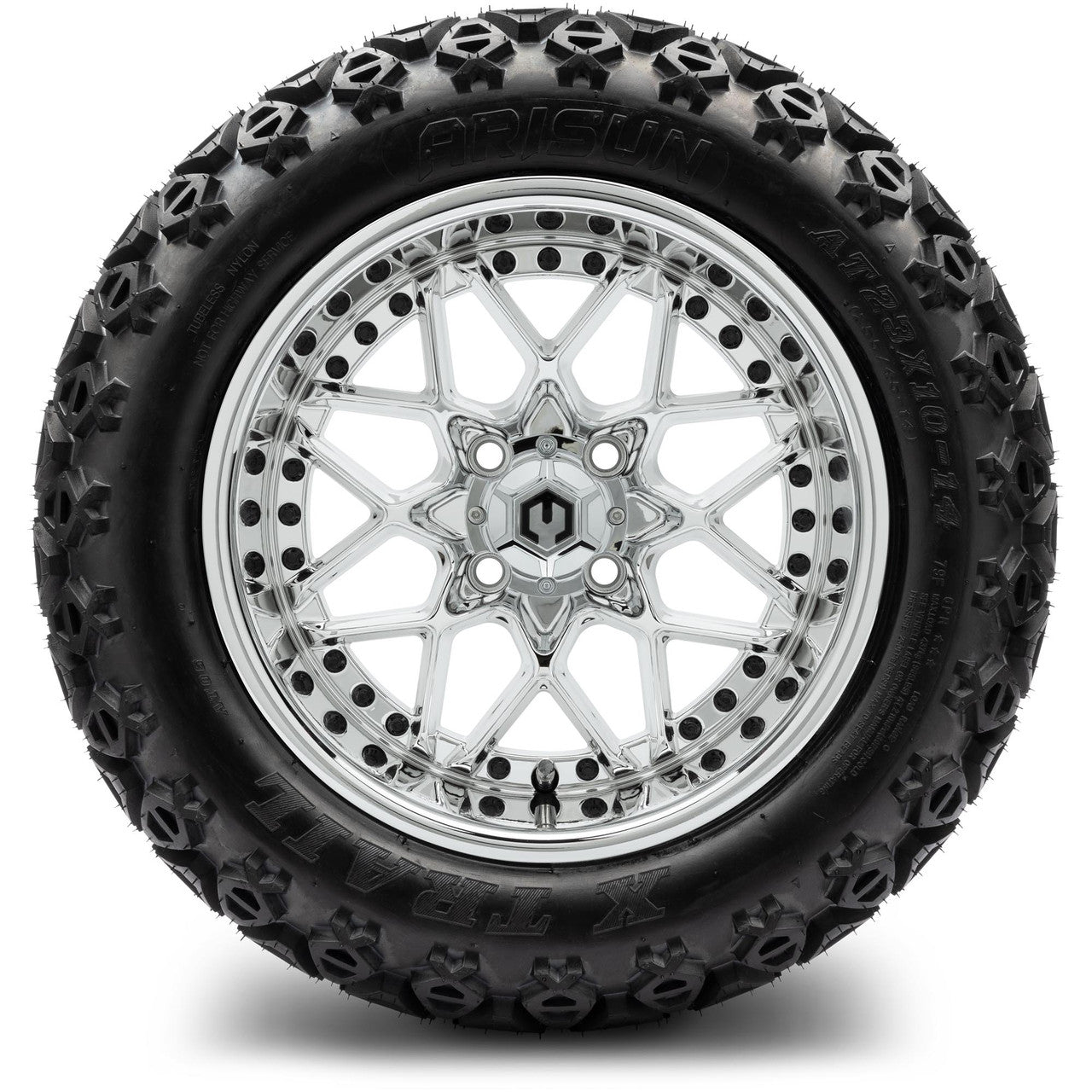 MODZ® 14" Formula Chrome - Lifted Tires and Wheels Combo