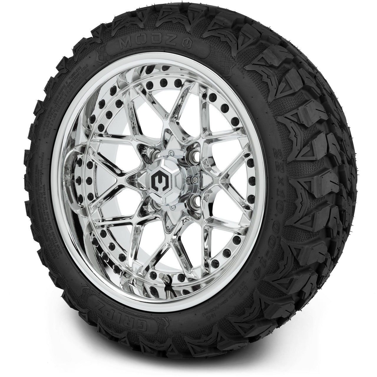 MODZ® 14" Formula Chrome - Lifted Tires and Wheels Combo