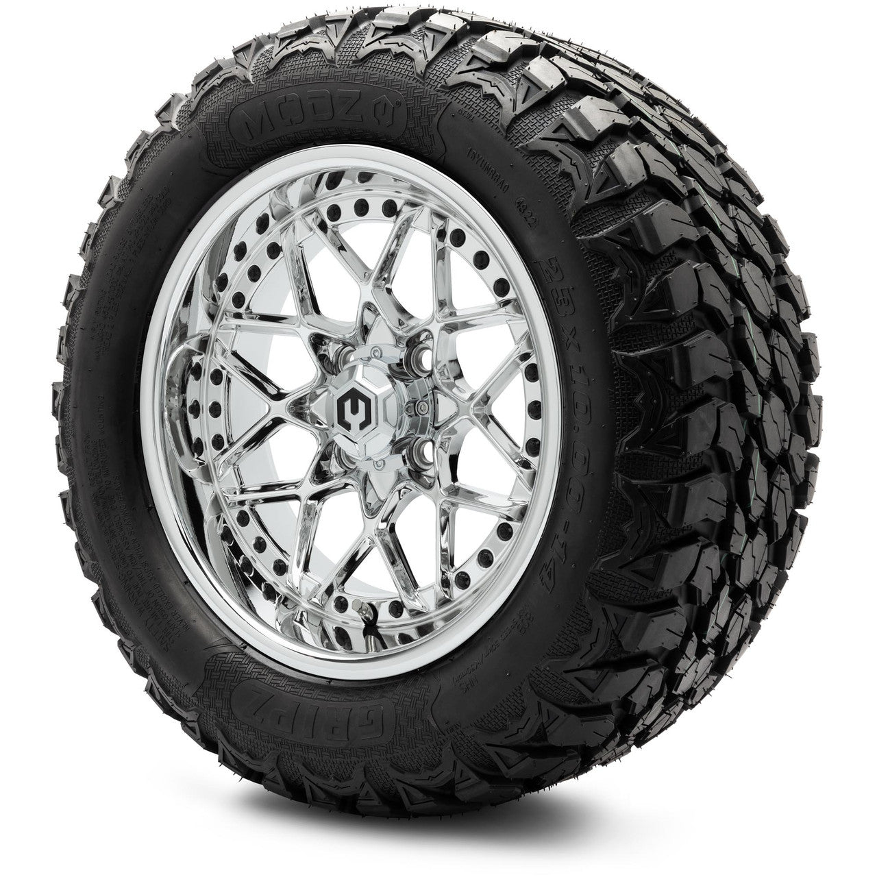 MODZ® 14" Formula Chrome - Lifted Tires and Wheels Combo