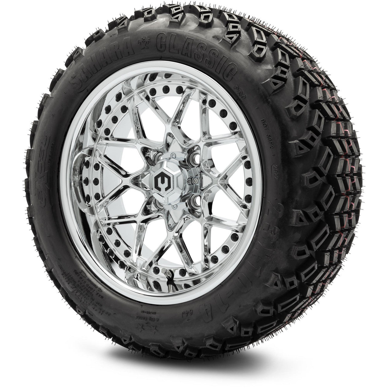 MODZ® 14" Formula Chrome - Lifted Tires and Wheels Combo