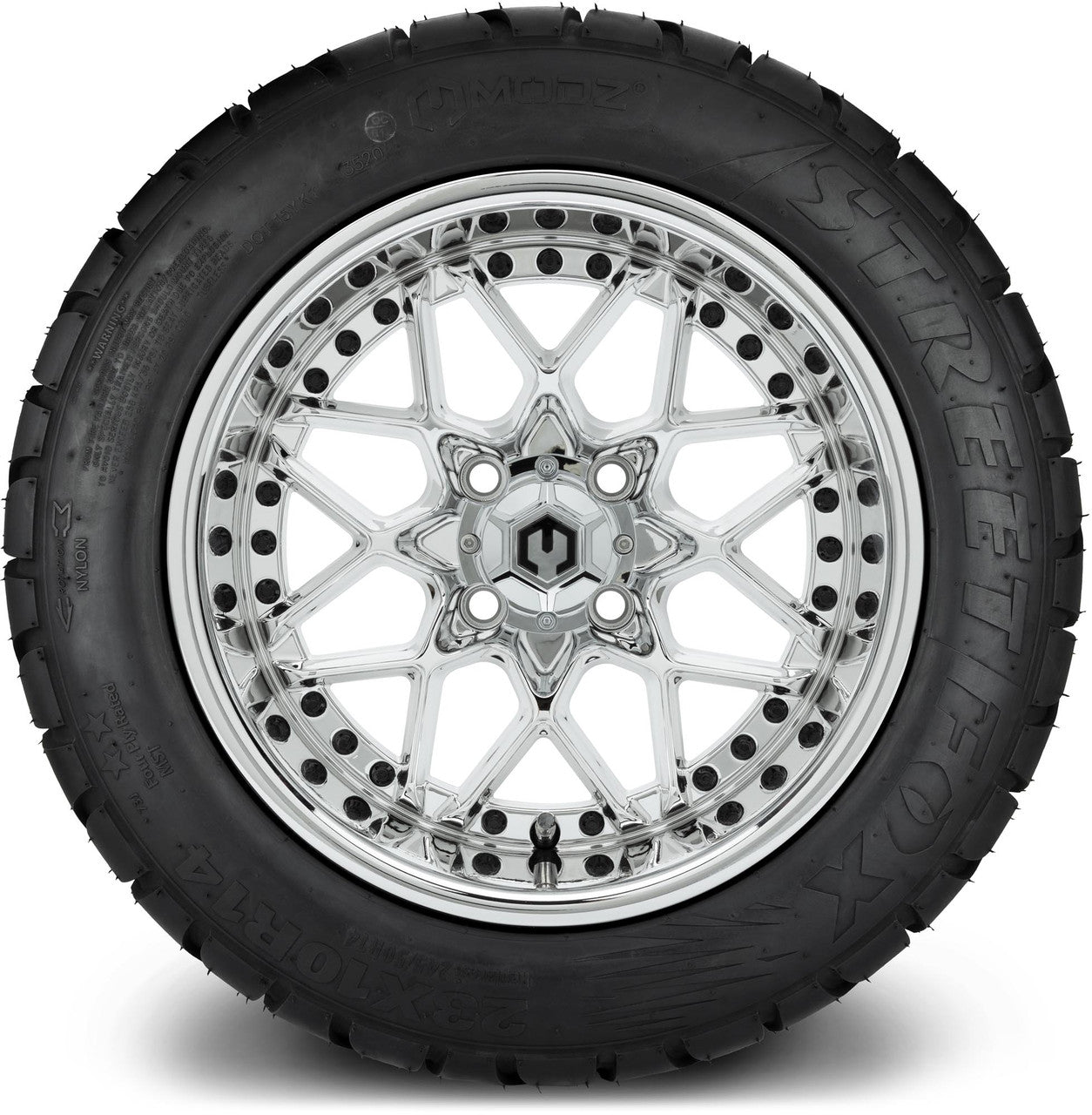 MODZ® 14" Formula Chrome - Lifted Tires and Wheels Combo