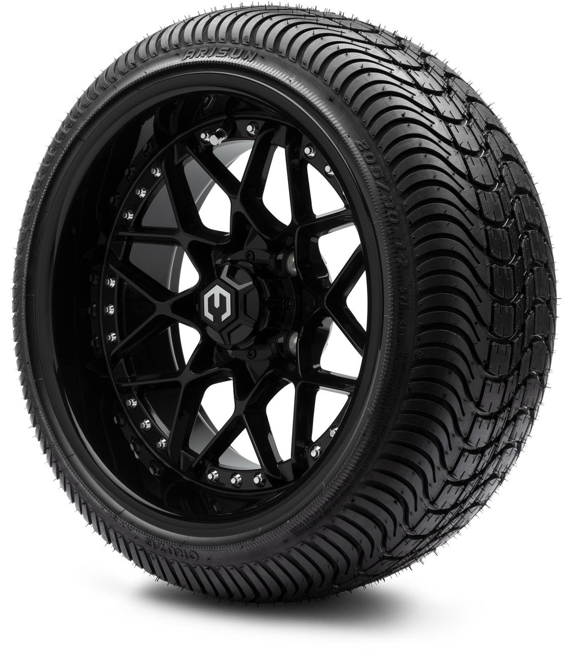 MODZ® 14" Formula Glossy Black - Low Profile Tires and Wheels Combo