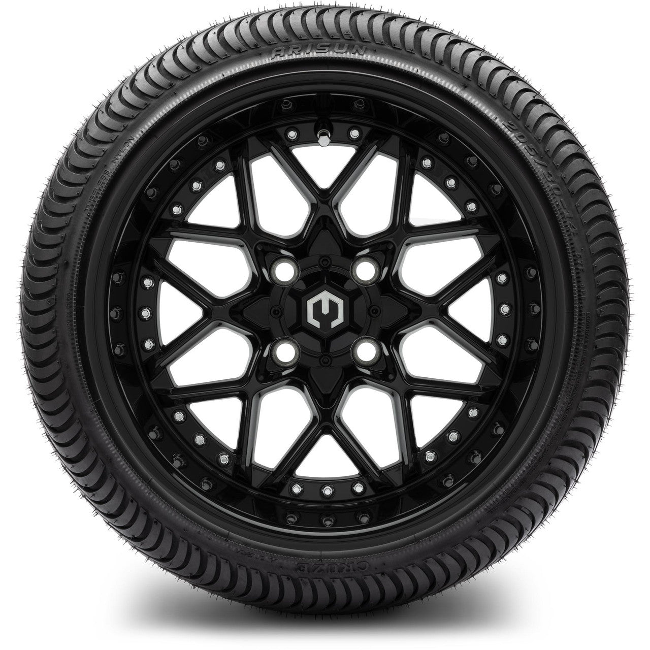 MODZ® 14" Formula Glossy Black - Low Profile Tires and Wheels Combo