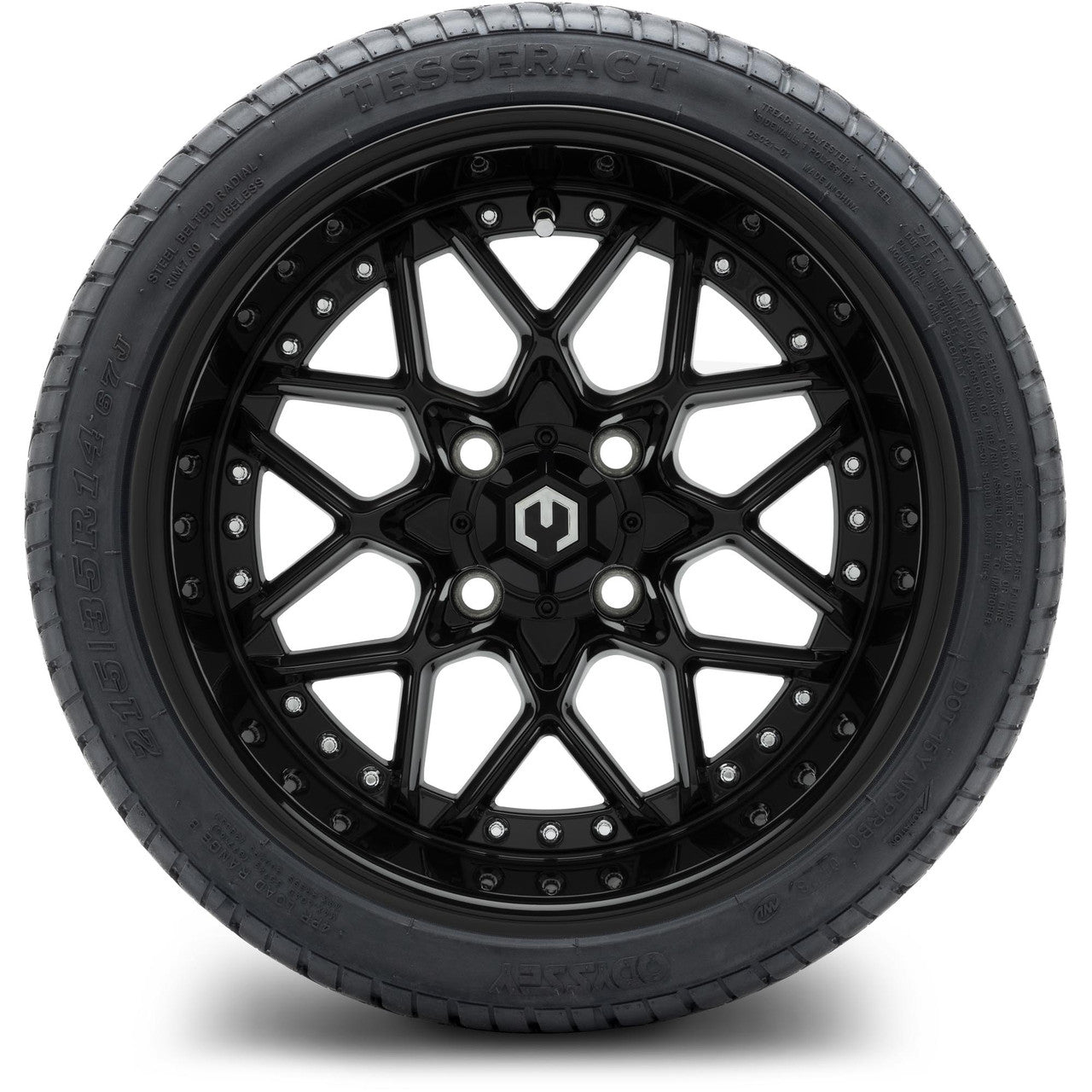 MODZ® 14" Formula Glossy Black - Low Profile Tires and Wheels Combo