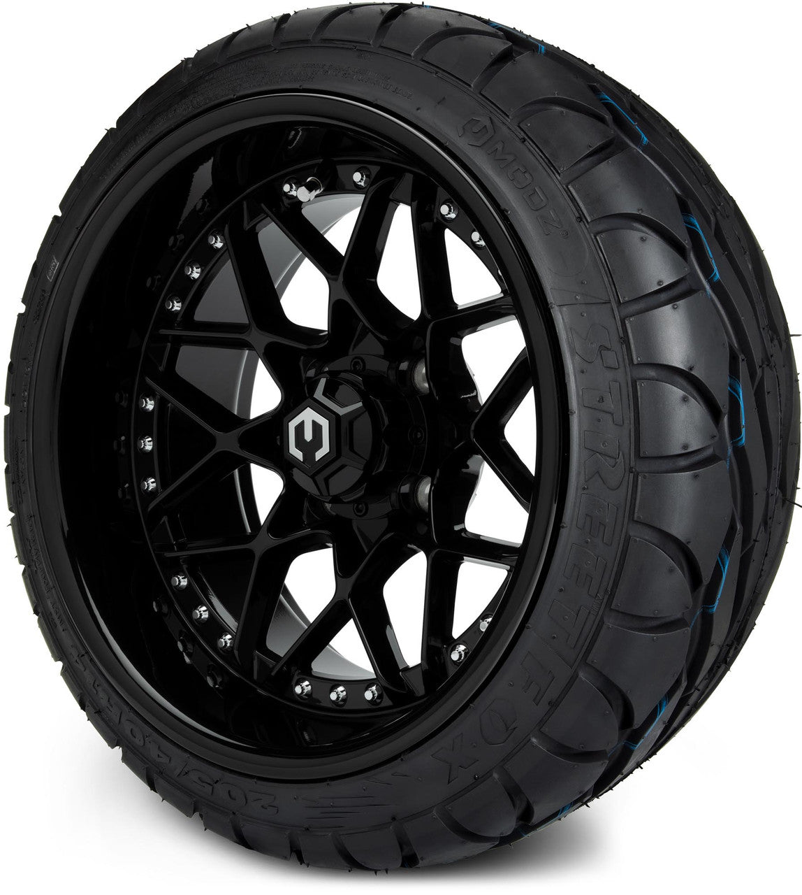 MODZ® 14" Formula Glossy Black - Low Profile Tires and Wheels Combo
