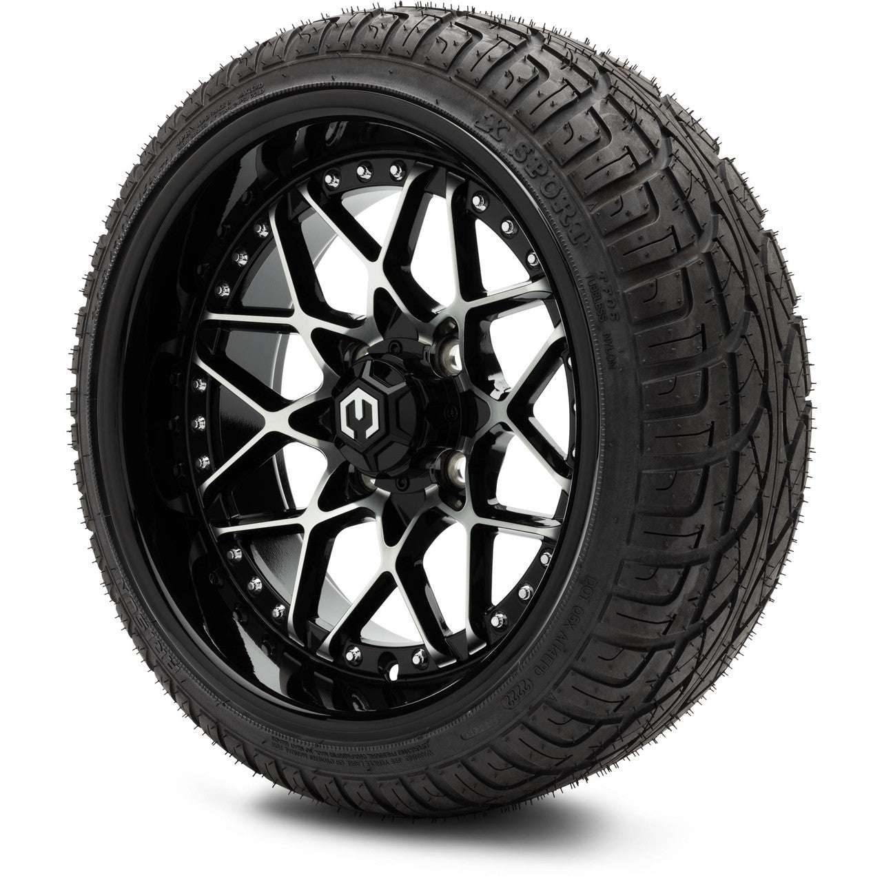 MODZ® 14" Formula Machined Black - Low Profile Tires and Wheels Combo