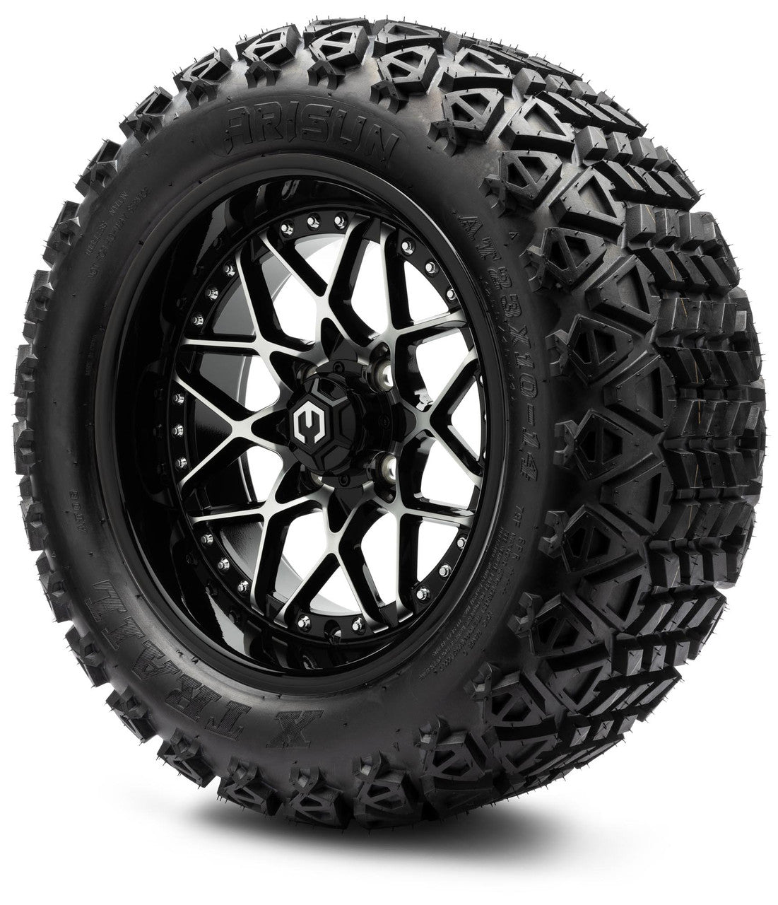 MODZ® 14" Formula Machined Black - Lifted Tires and Wheels Combo
