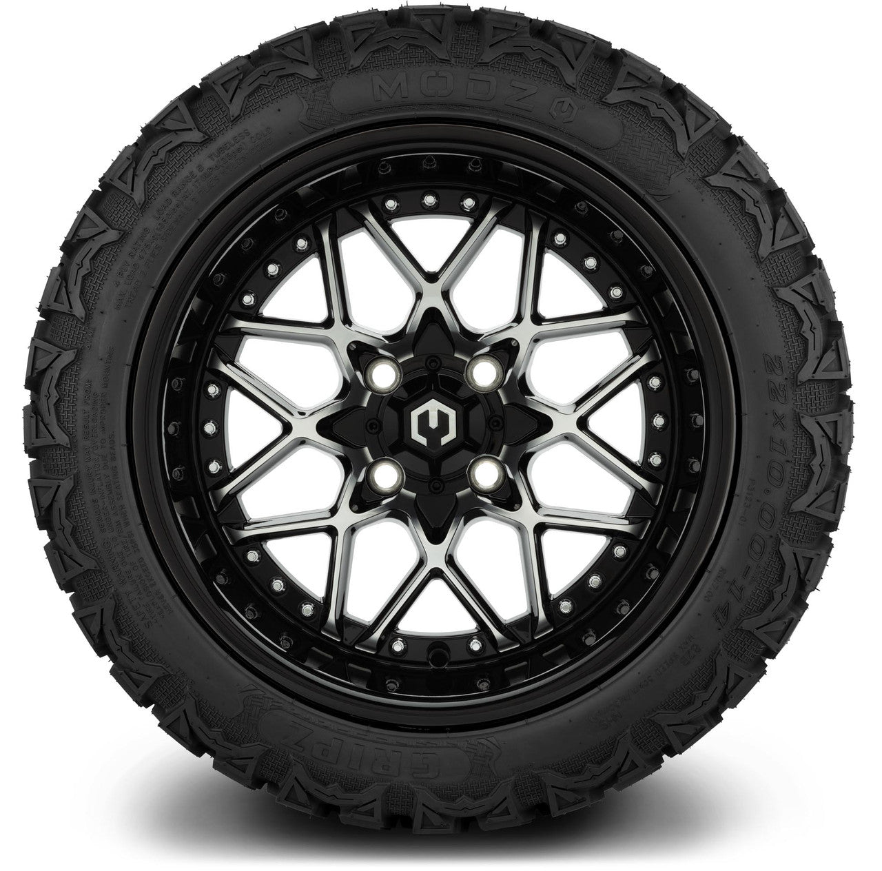 MODZ® 14" Formula Machined Black - Lifted Tires and Wheels Combo