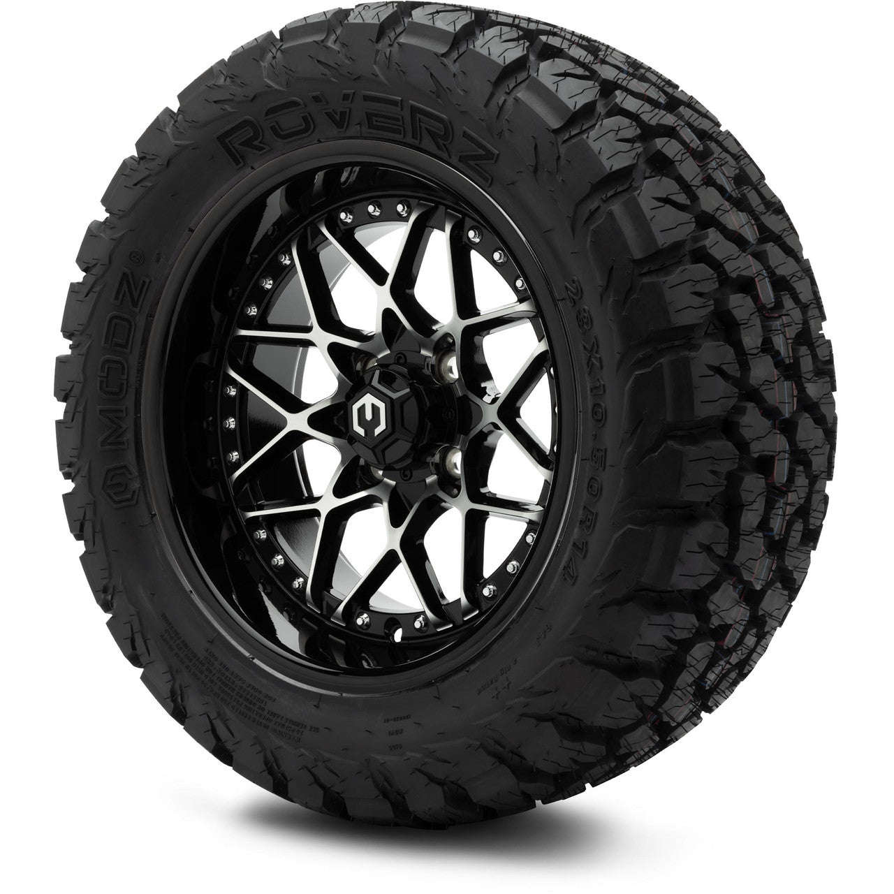 MODZ® 14" Formula Machined Black - Lifted Tires and Wheels Combo