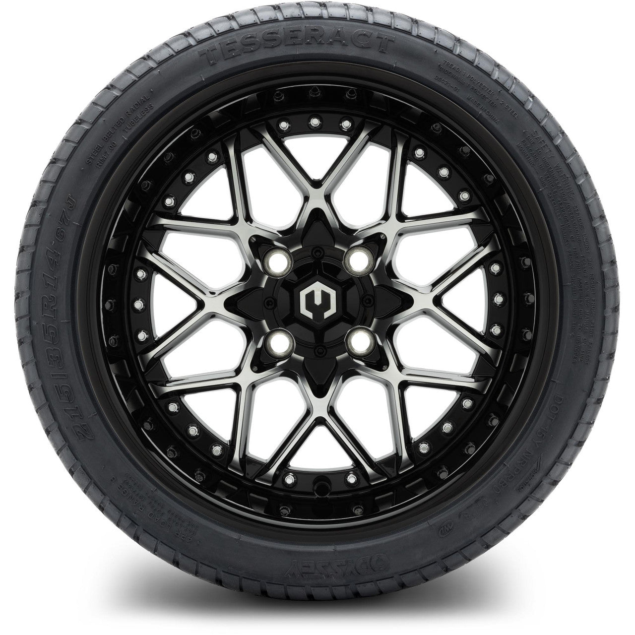 MODZ® 14" Formula Machined Black - Low Profile Tires and Wheels Combo