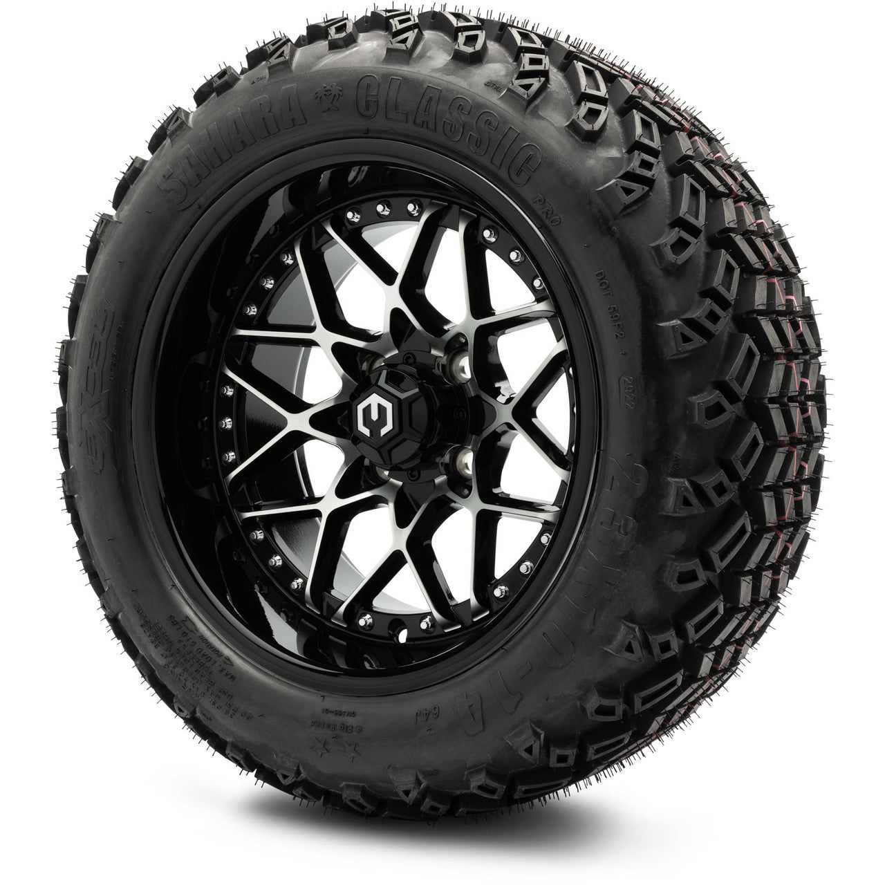 MODZ® 14" Formula Machined Black - Lifted Tires and Wheels Combo