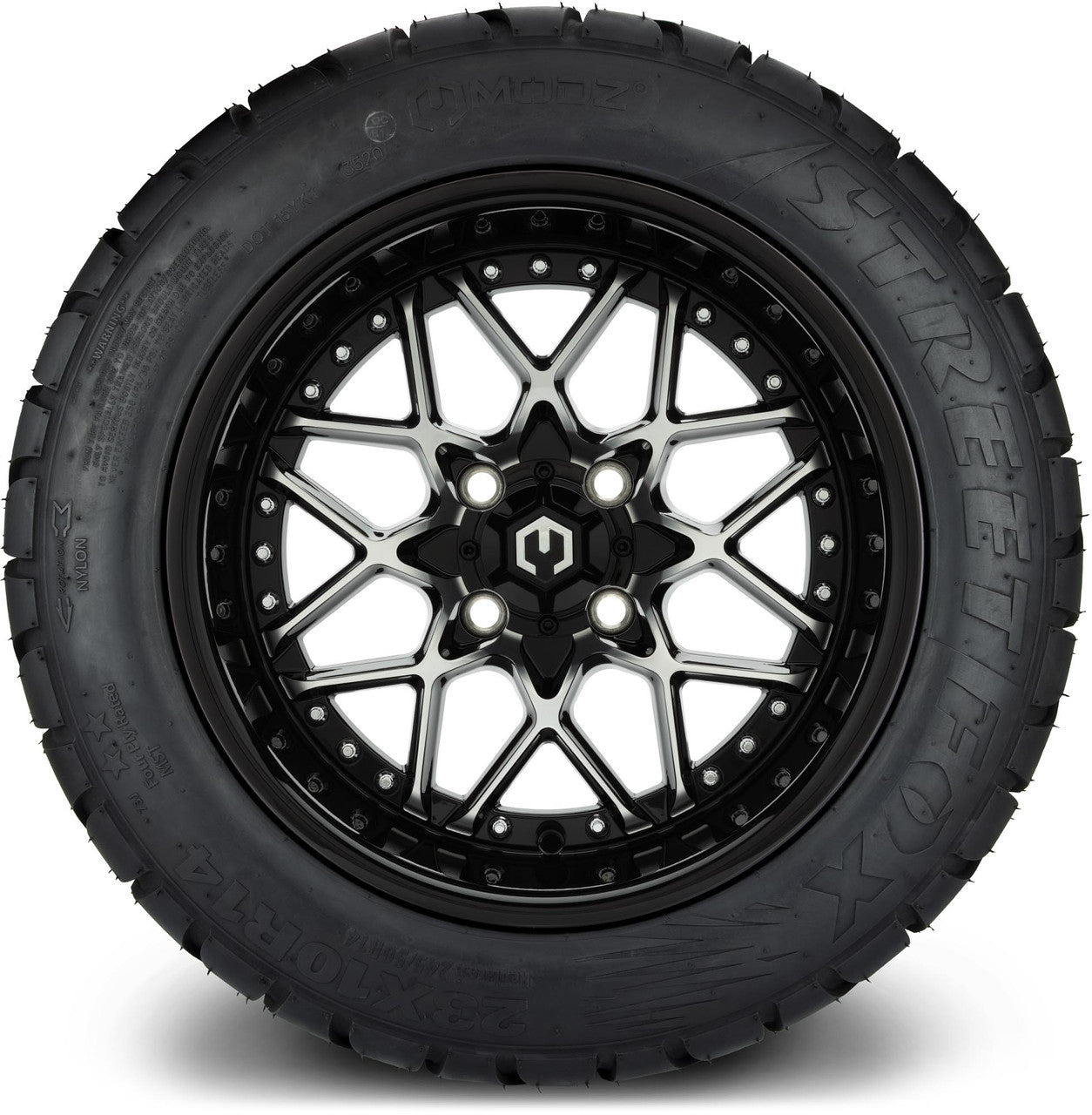 MODZ® 14" Formula Machined Black - Lifted Tires and Wheels Combo