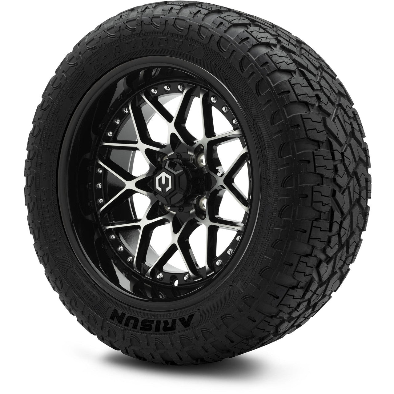MODZ® 14" Formula Machined Black - Lifted Tires and Wheels Combo