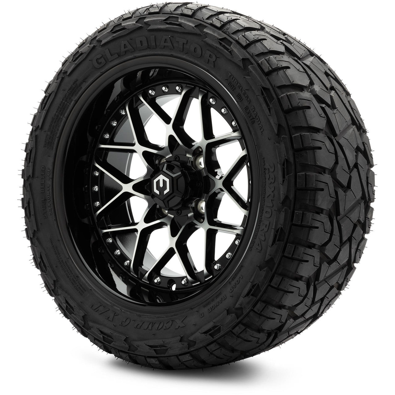 MODZ® 14" Formula Machined Black - Lifted Tires and Wheels Combo